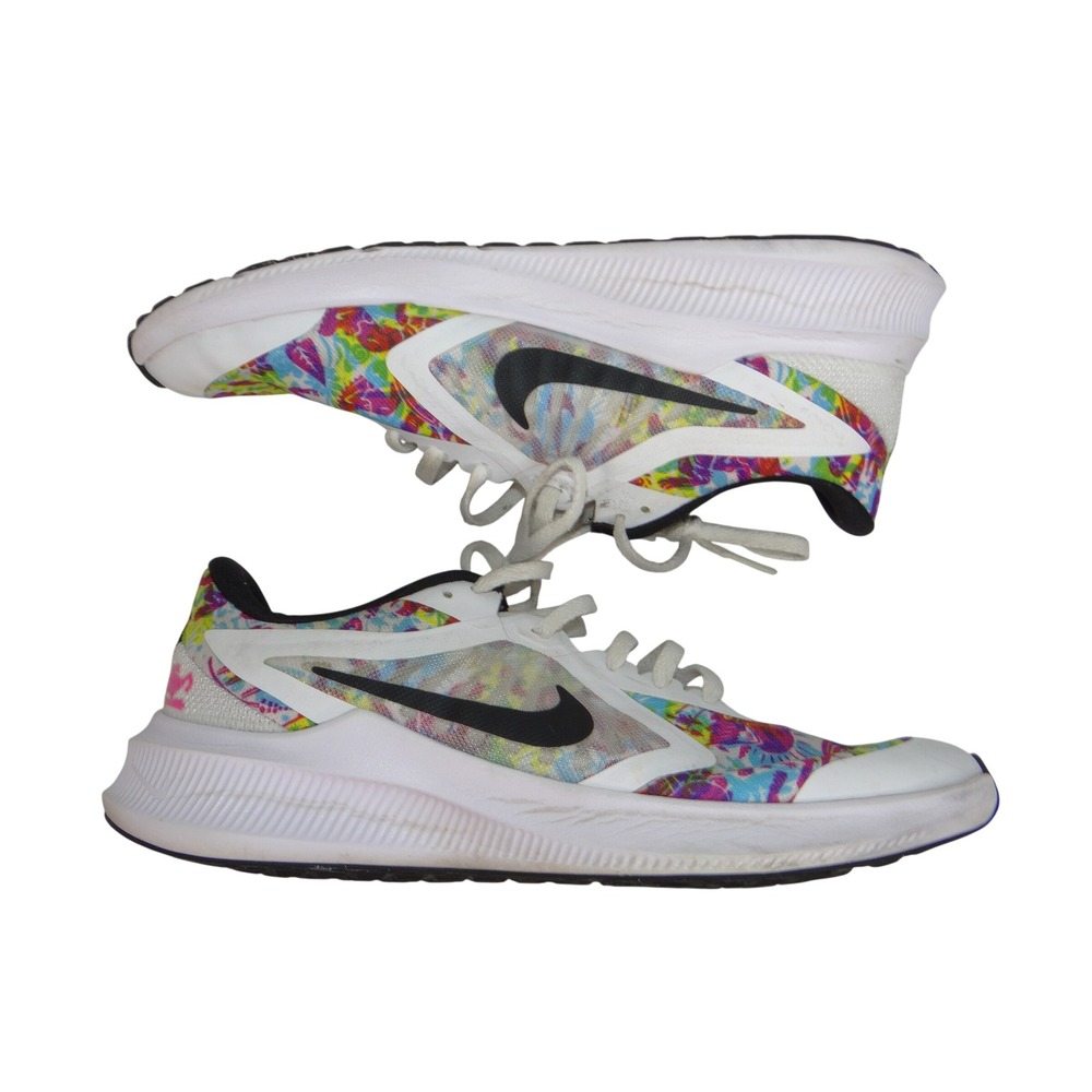 Nike Downshifter 10 Womens 8 Running Shoes Floral Multi Color CT5256-100 Low Top